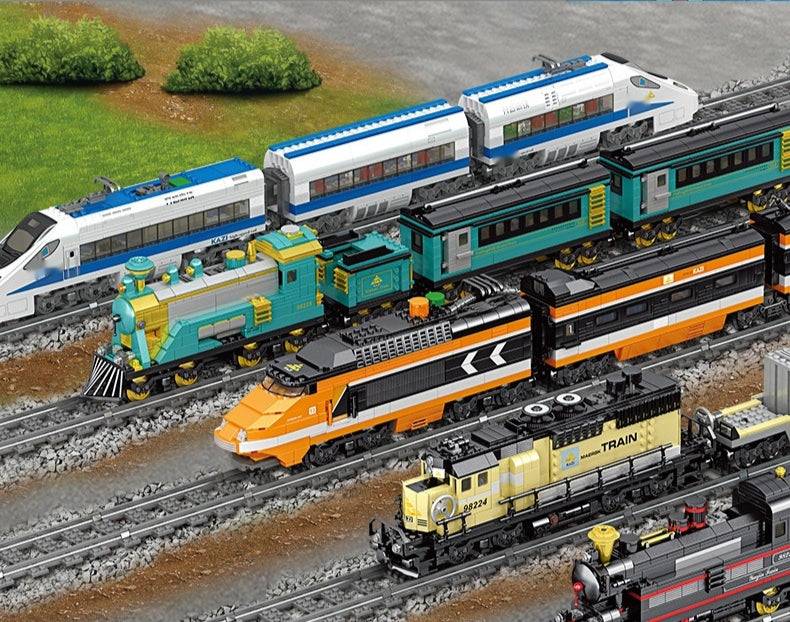 Mini Electric Train Set Kids Learning Small Brick Construction DIY Toy