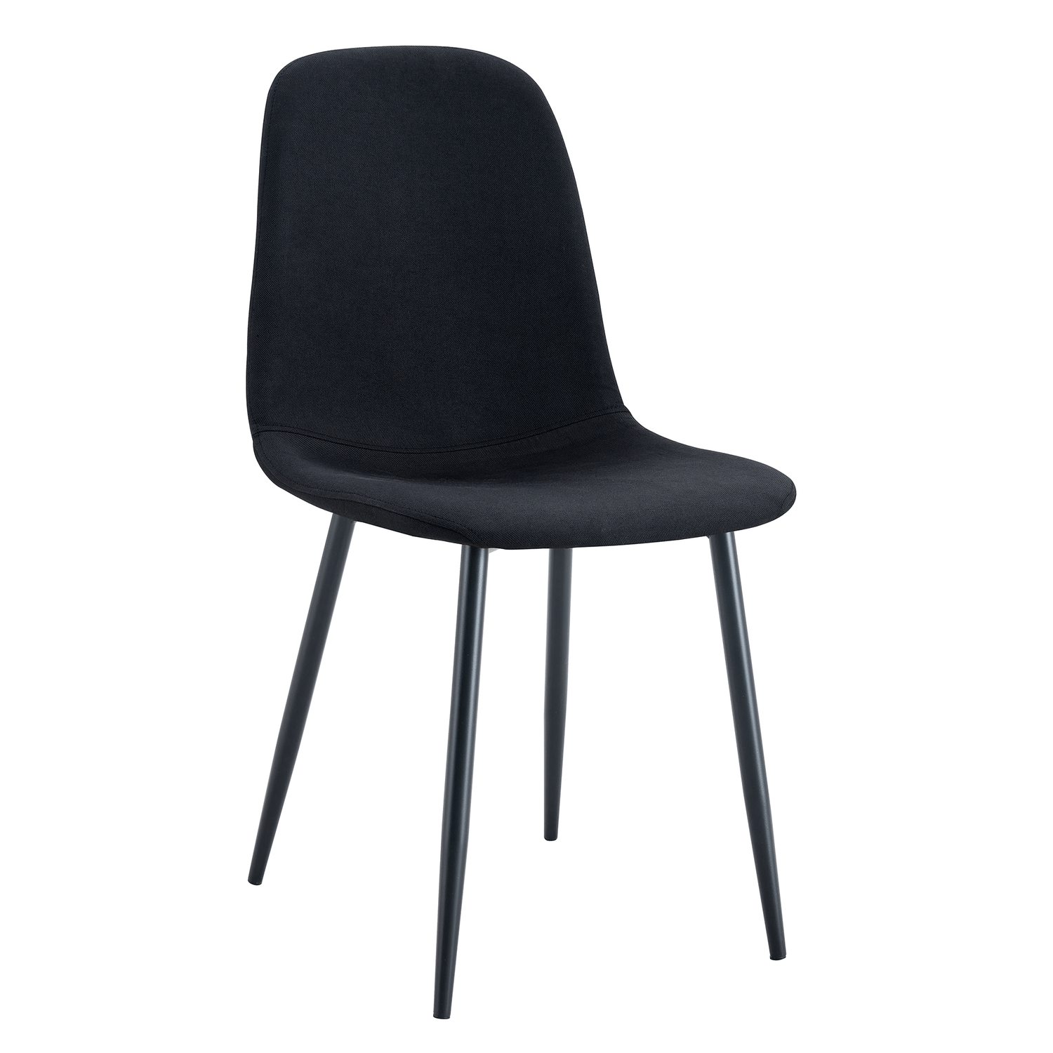 Luxury Simple Chair - Set of 4 BLACK Linen-Cotton Material High
