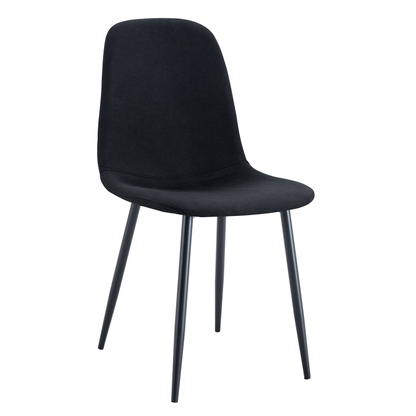 Luxury Simple Chair - Set of 4 BLACK Linen-Cotton Material High