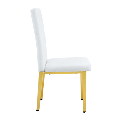 4 piece set of white dining chairs brings a touch of elegance and
