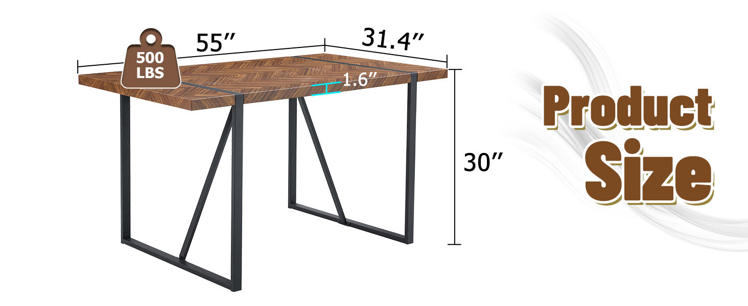 A minimalist retro rectangular dining table with a specially textured