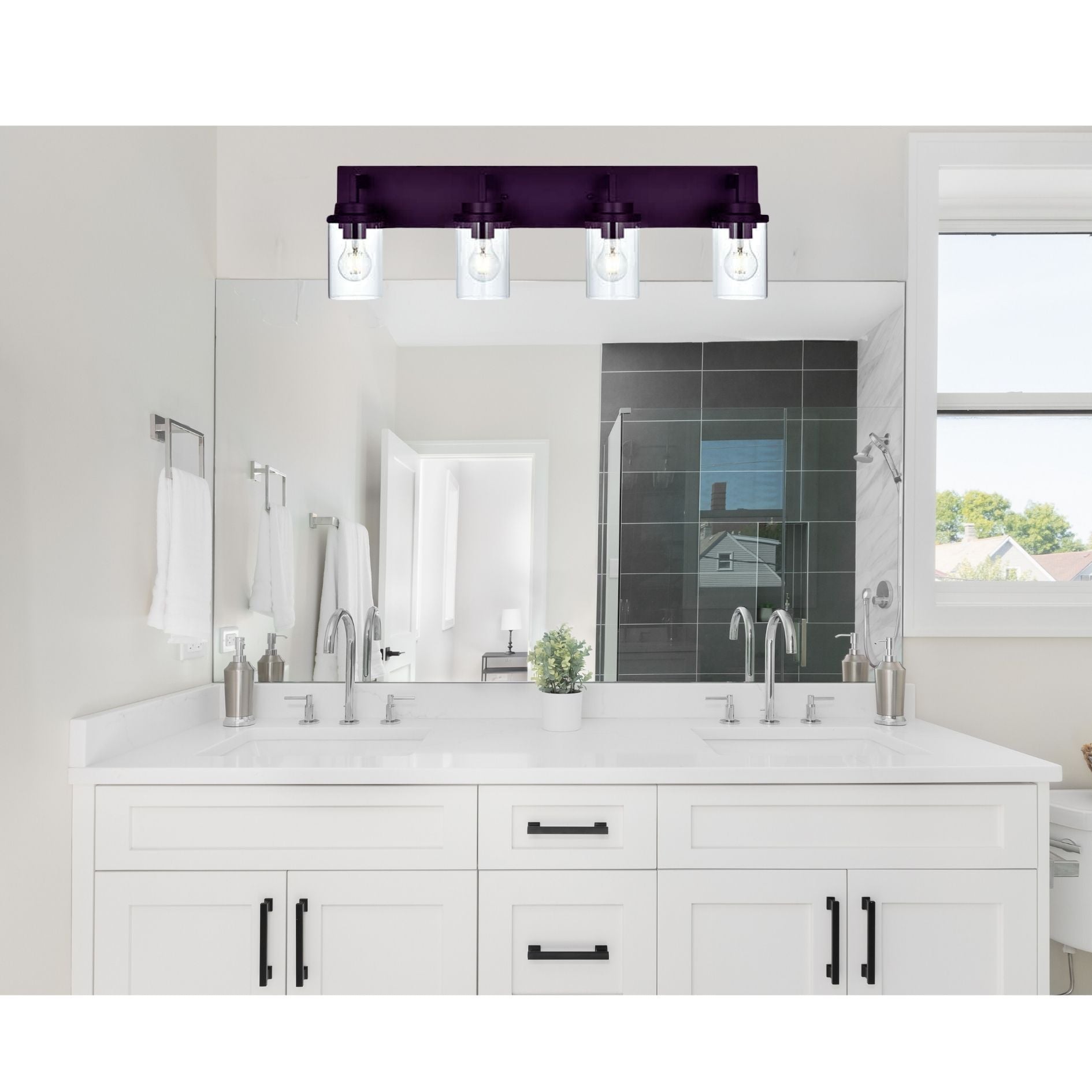Modern Wall Bathroom Vanity Light Fixture 4 Light Oil Rubbed Bronze
