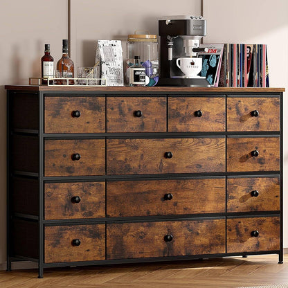 Dresser with 13 Drawers Dresser TV Stand for 55&quot; TV Long Dresser for