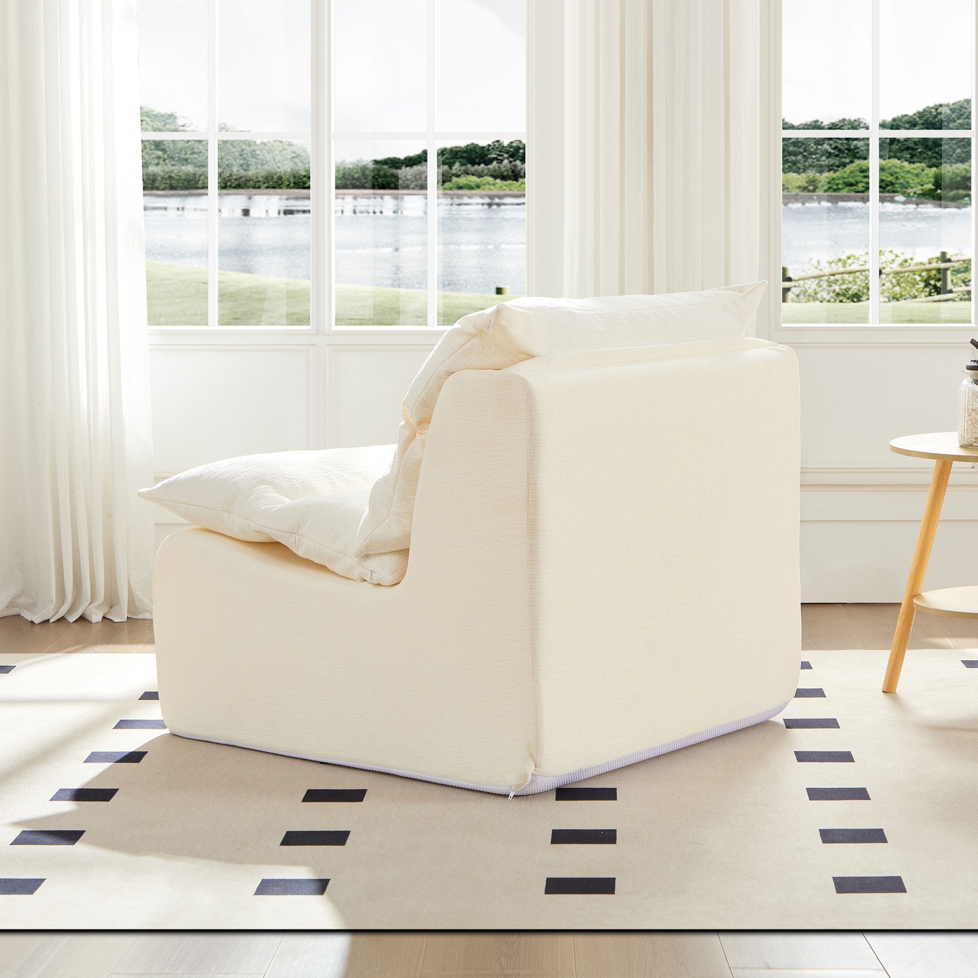Accent Armless Chair Lazy Floor Seating, Leisure Accent Single Couch