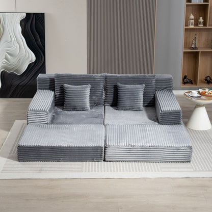 Double Lounge Chaise,Cloud Plush Sofa Bed,Upholstered Boneless Cloud