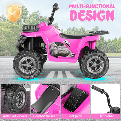 12V Ride on Toys for Toddlers, Kids Ride on Electric ATV, 4-Wheeler Quad Ride on Cars LED Lights, Ride on for boys girls