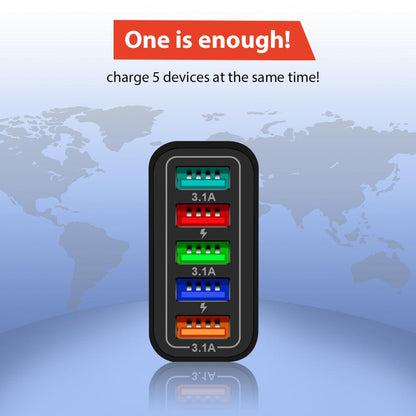 PBG 5-Port LED Wall Charger &amp; 4 XL 10FT iPhone Charging Cables