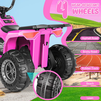 12V Ride on Toys for Toddlers, Kids Ride on Electric ATV, 4-Wheeler Quad Ride on Cars LED Lights, Ride on for boys girls