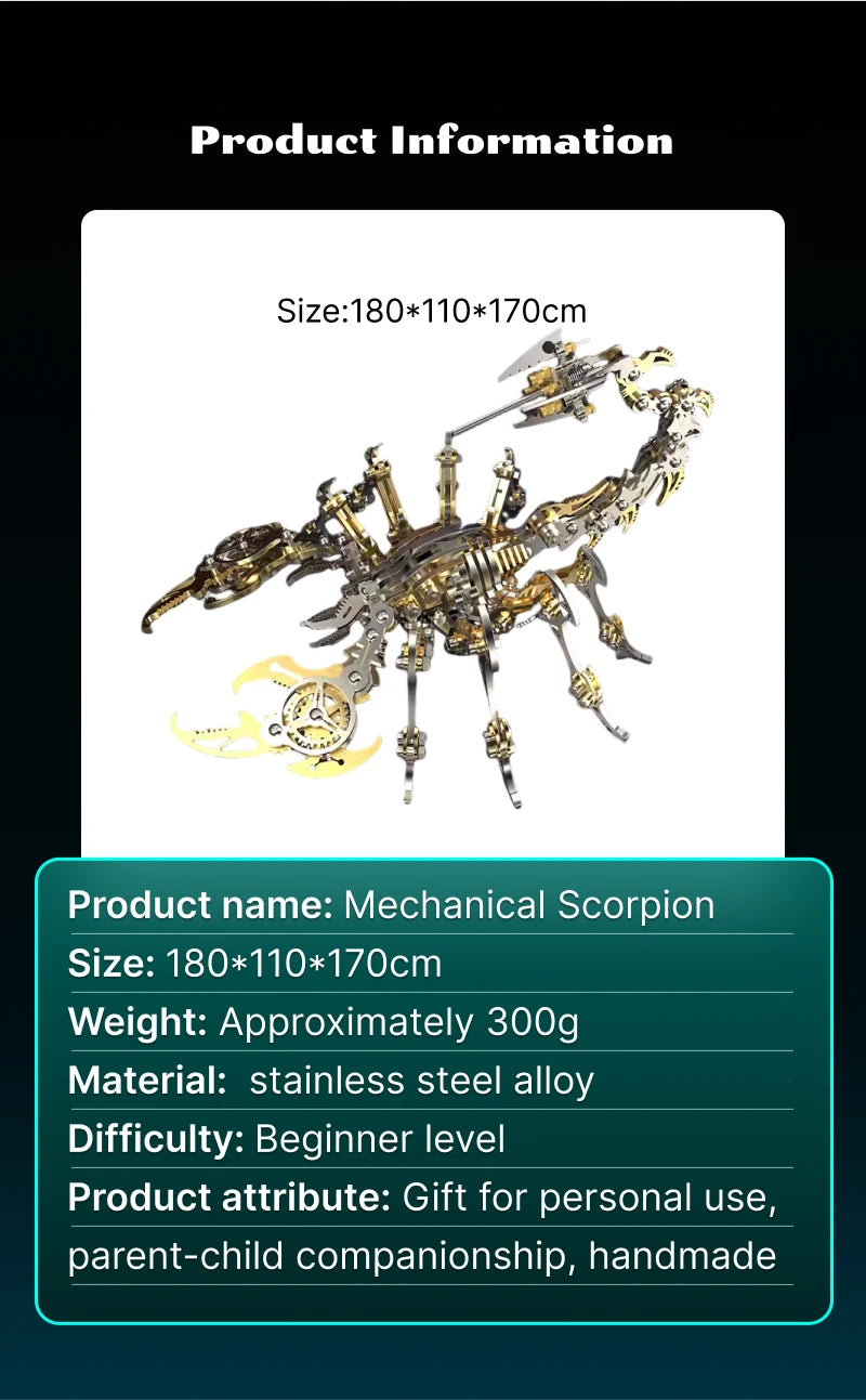 3D Scorpions Metal Puzzle Steampunk Mechanical Insect Model Kit Floatingcity Steel Warcraft Assemble Jhandmade Toy For Adults