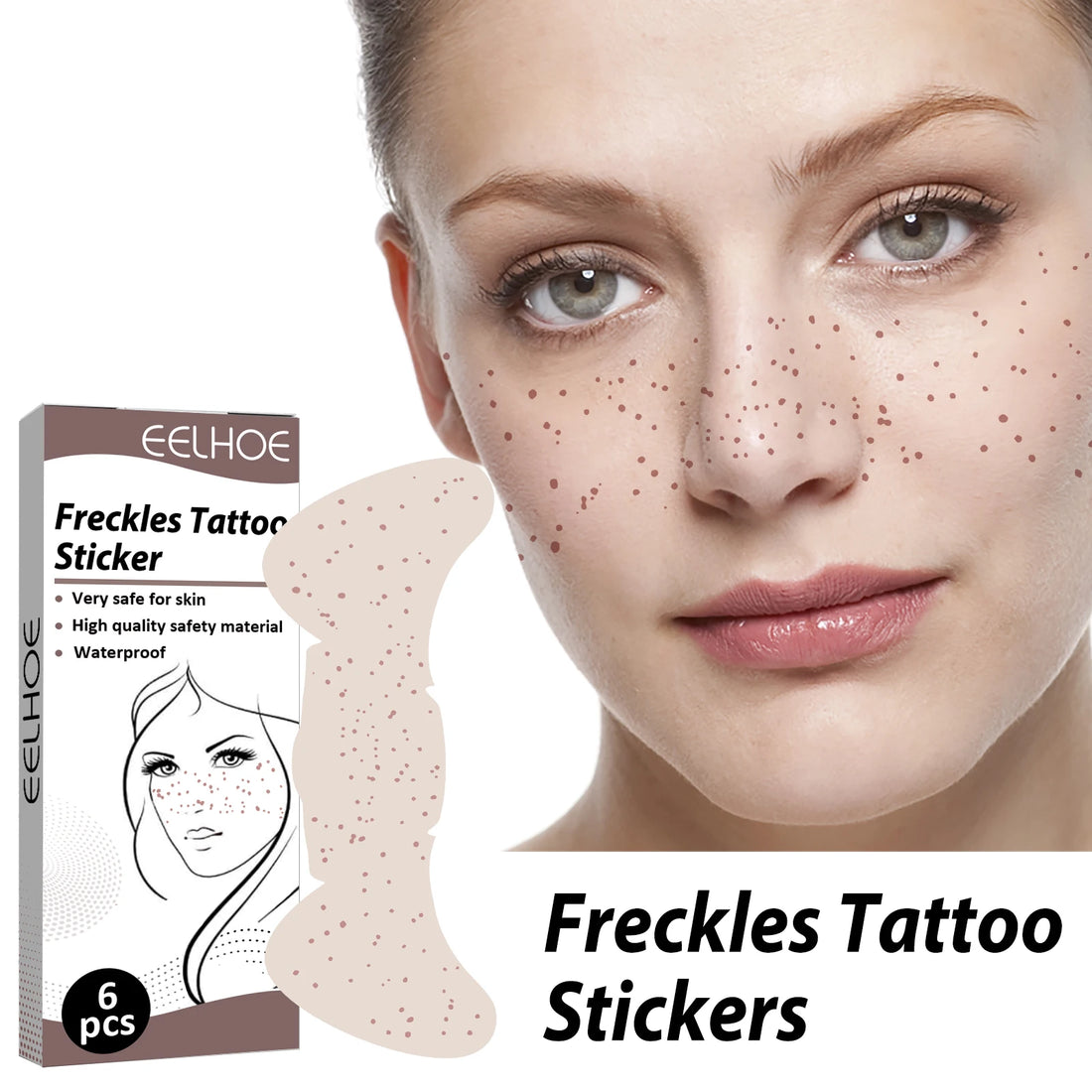 Eelhoe Freckle Tattoo Paste Halloween Freckle Paste Fashion Personality Stage Performance Waterproof Sweat Make-up Party