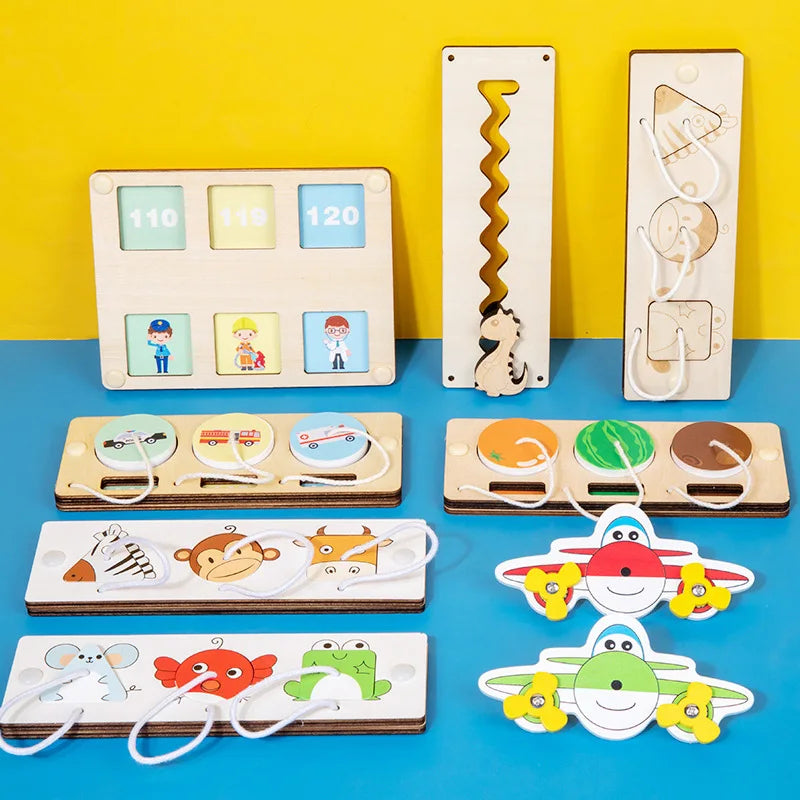 DIY Busy Board Accessories Montessori Education Wooden Toy Cognitive Training Infant Early Education Skills Learning Wooden Game