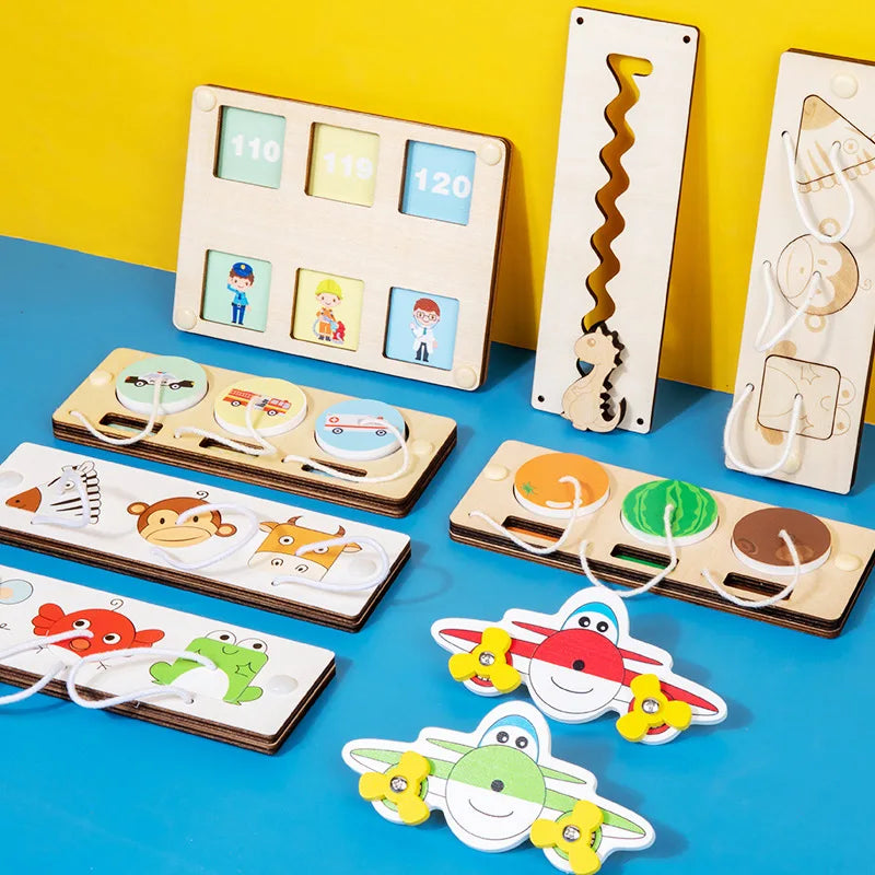 DIY Busy Board Accessories Montessori Education Wooden Toy Cognitive Training Infant Early Education Skills Learning Wooden Game