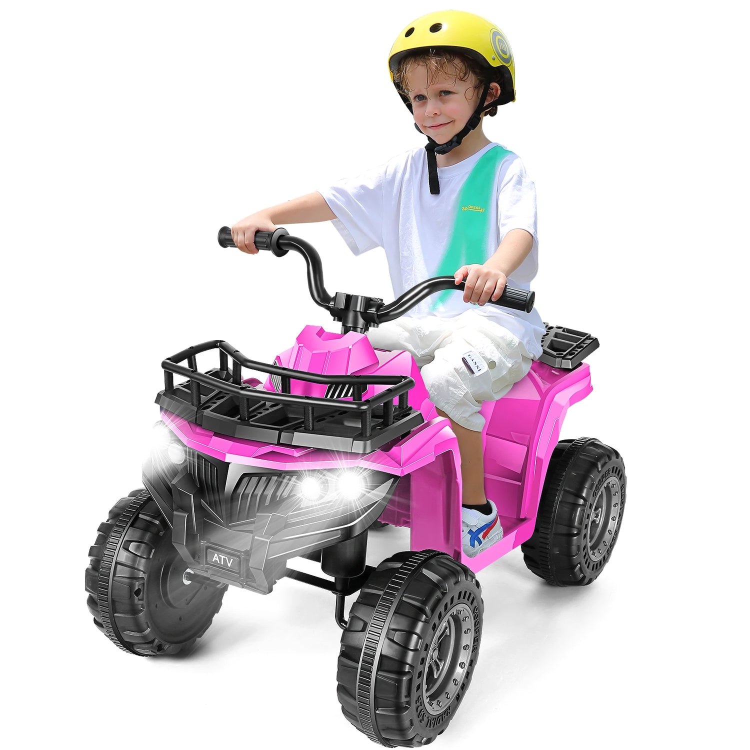 12V Ride on Toys for Toddlers, Kids Ride on Electric ATV, 4-Wheeler Quad Ride on Cars LED Lights, Ride on for boys girls