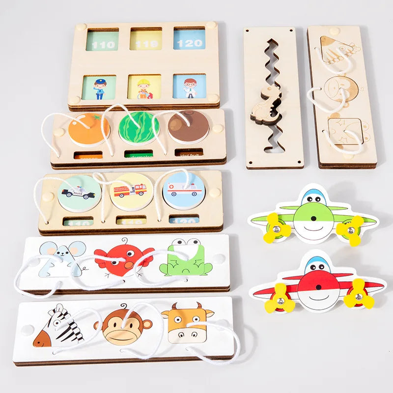 DIY Busy Board Accessories Montessori Education Wooden Toy Cognitive Training Infant Early Education Skills Learning Wooden Game