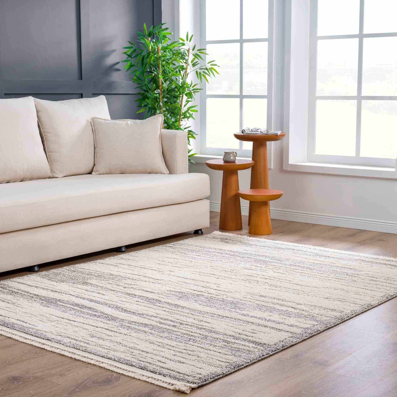 Lave Bone &amp; Taupe Area Rug - Clearance