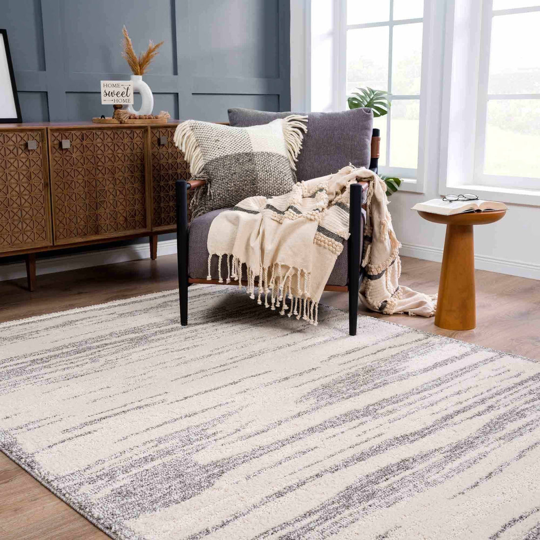 Lave Bone &amp; Taupe Area Rug - Clearance