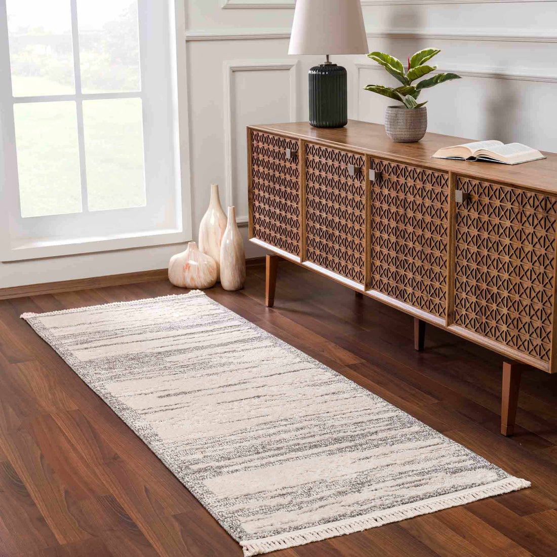 Lave Bone &amp; Taupe Area Rug - Clearance