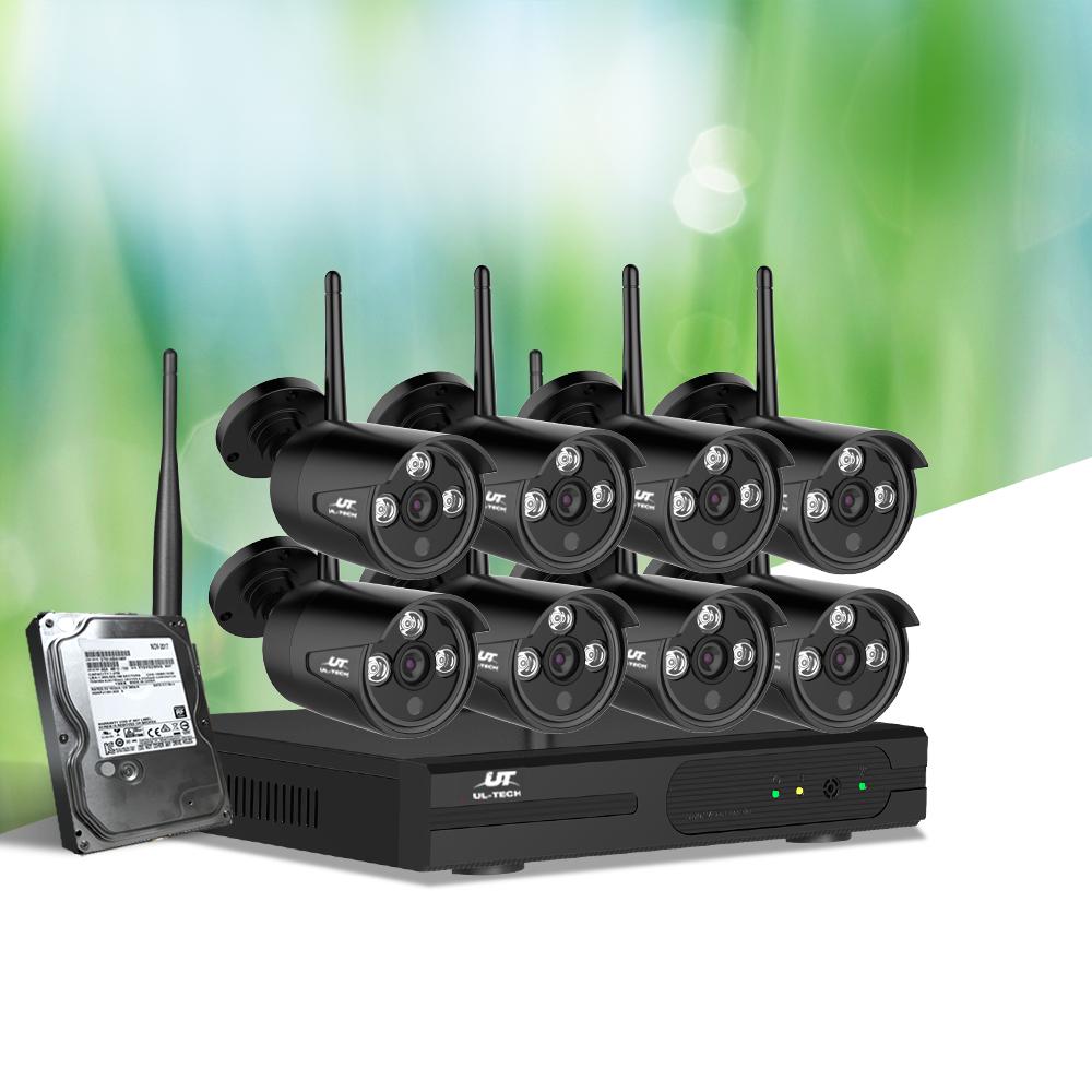 UL-tech Wireless CCTV Security System 8CH NVR 3MP 8 Bullet Cameras 1TB