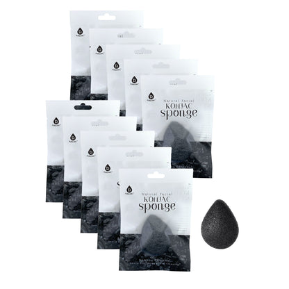 Pursonic Natural Bamboo Charcoal Konjac Sponge 10-Pack