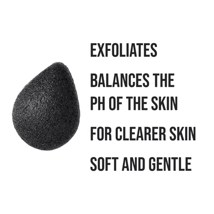 Pursonic Natural Bamboo Charcoal Konjac Sponge 10-Pack