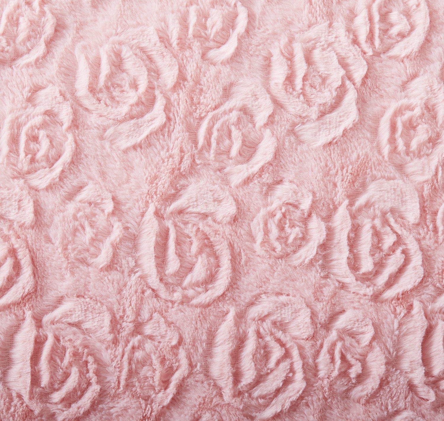 DaDa Bedding Rosey Pastel Blossom Pink Faux Fur Euro Throw Pillow