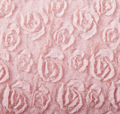 DaDa Bedding Rosey Pastel Blossom Pink Faux Fur Euro Throw Pillow
