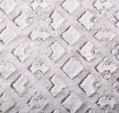 DaDa Bedding Dreamy Milky Way White &amp; Purple Embossed Faux Fur Euro