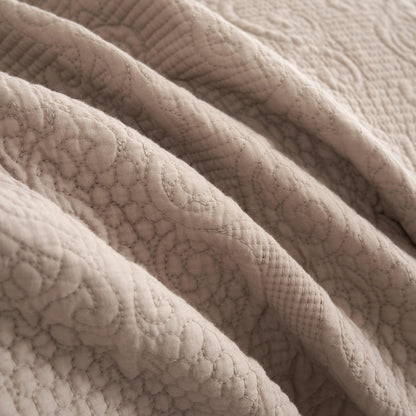 DaDa Bedding Neutral Taupe Beige Sandy Elegant Matelasse Cotton