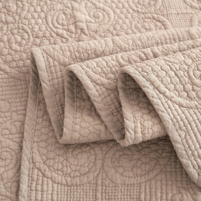 DaDa Bedding Neutral Taupe Beige Sandy Elegant Matelasse Cotton