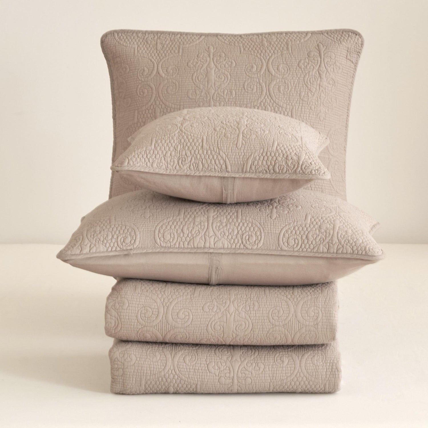 DaDa Bedding Neutral Taupe Beige Sandy Elegant Matelasse Cotton