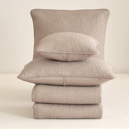 DaDa Bedding Neutral Taupe Beige Sandy Elegant Matelasse Cotton