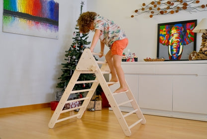 Foldable Montessori Climbing Triangle Set with Portable Table and