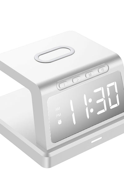 ZTECH Wireless Charging Alarm Clock with 3 Alarms