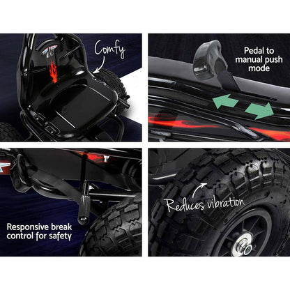 Rigo Kids Pedal Go Kart Ride On Toys Racing Car Rubber Tyre Black