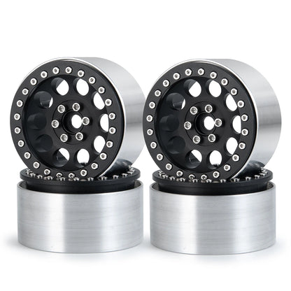 YEAHRUN 2/4pcs Metal Beadlock 2.2 inch Wheel Rims Hubs for Axial Wraith 90048 RR10 TRX-4 1/10 RC Crawler Car Upgrade Parts