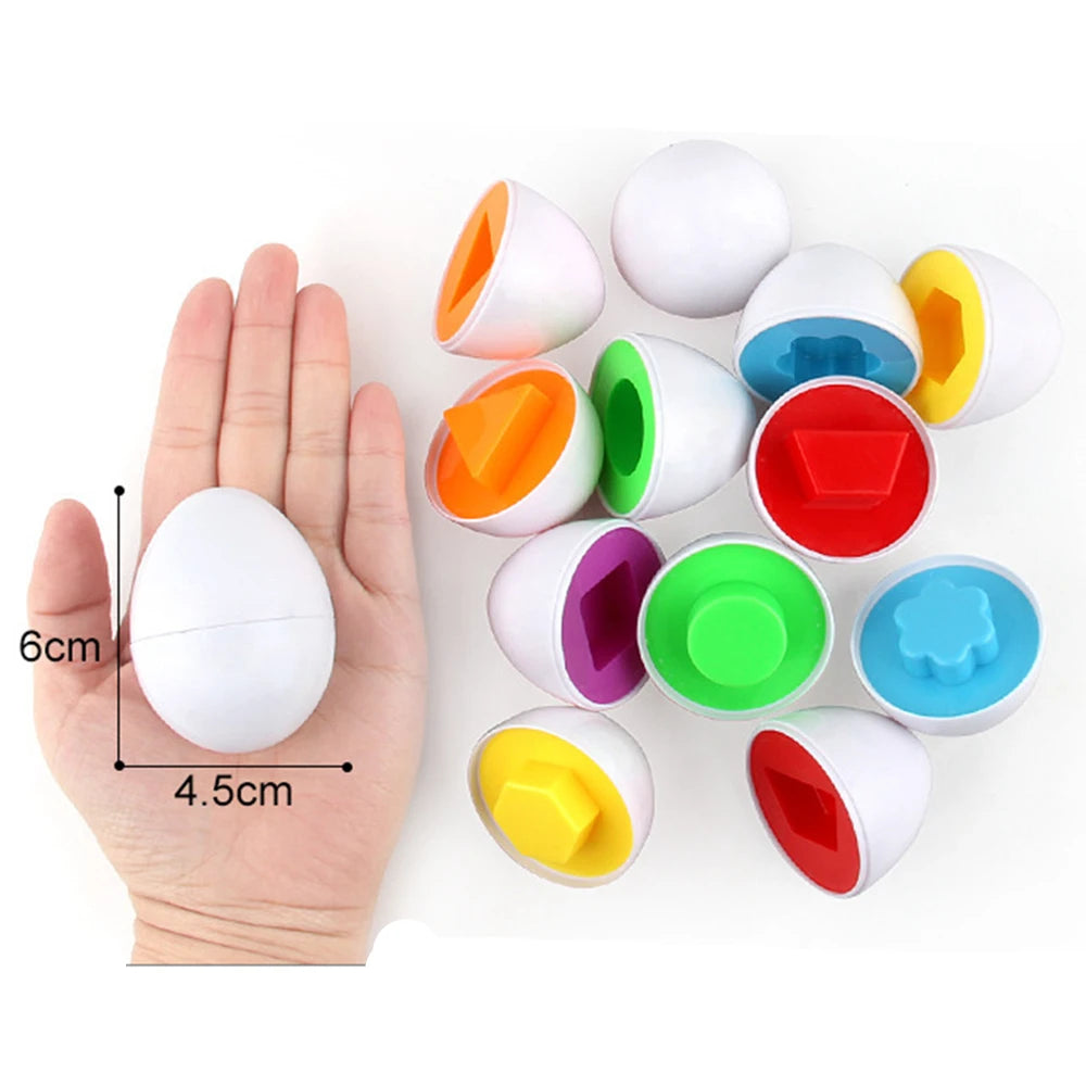 6PCS Montessori Learning Education Math Toys Smart Eggs 3D Puzzle Game For Children Popular Toys Jigsaw Mixed Shape Tools