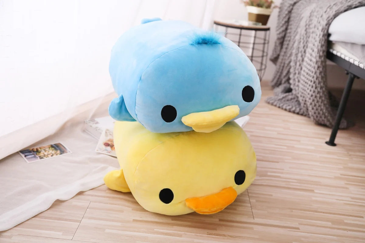 Stuffed Down Cotton Lying Duck Cute Yellow Duck Plush Toys for Soft Pillow Cushion Nice Christmas Gift