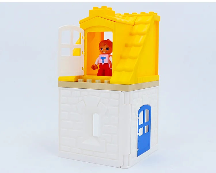 Big Size Building Blocks Castle Tower House Wall Roof Medieval Accessories Compatible Large Bricks Children Kids Educational Toy