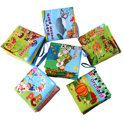 0-12 Months Baby Cloth Book Fruits Animals Cognize Puzzle Book Infant Kids Early Learning Educational Fabric Books Toys игрушк