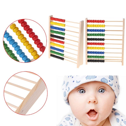 Wooden Abacus 10-row Colorful Beads Counting Kid Maths Learning educational toy