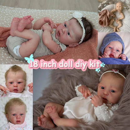 18Inch Reborn Mindy Awake Kit Open Eyes Reborn Baby Doll Kit Unpainted Reborn Kit Blank Parts Lifelike Kit Drop Shipping