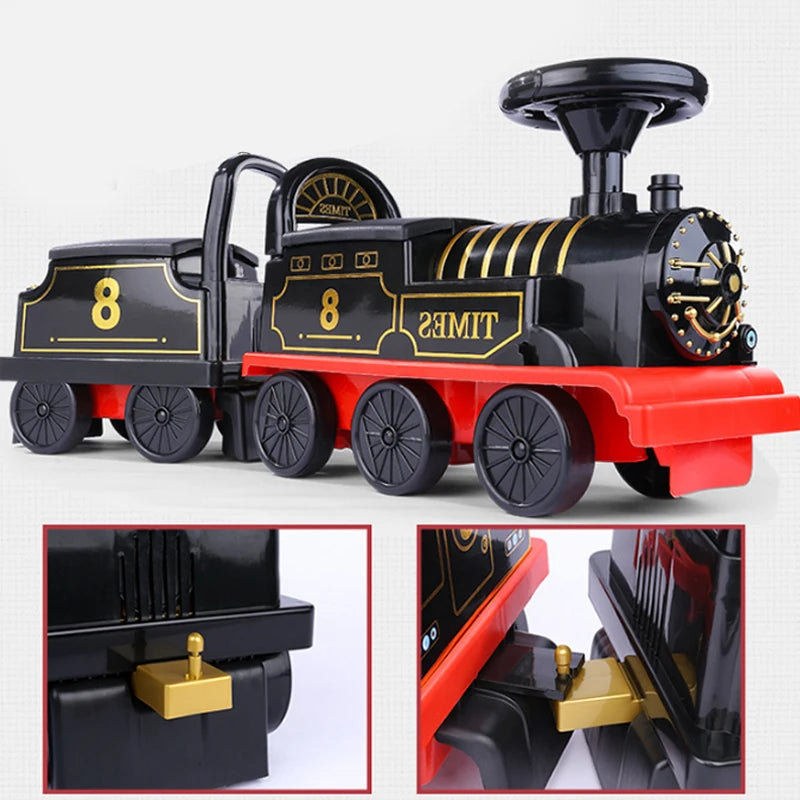 Ride On Train Track Toy Train Electric Car Child Baby Walker Stroller Toy Baby Ride 1 Year Electric Car Toys for Toddler