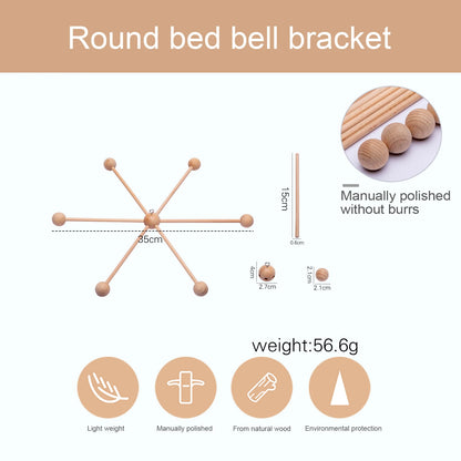 Bite Bites 1set Baby Wooden Hanger Mobile Crib Hanger Frame Bed Bell For Newborn DIY Craft Accessories Baby Toy Children&