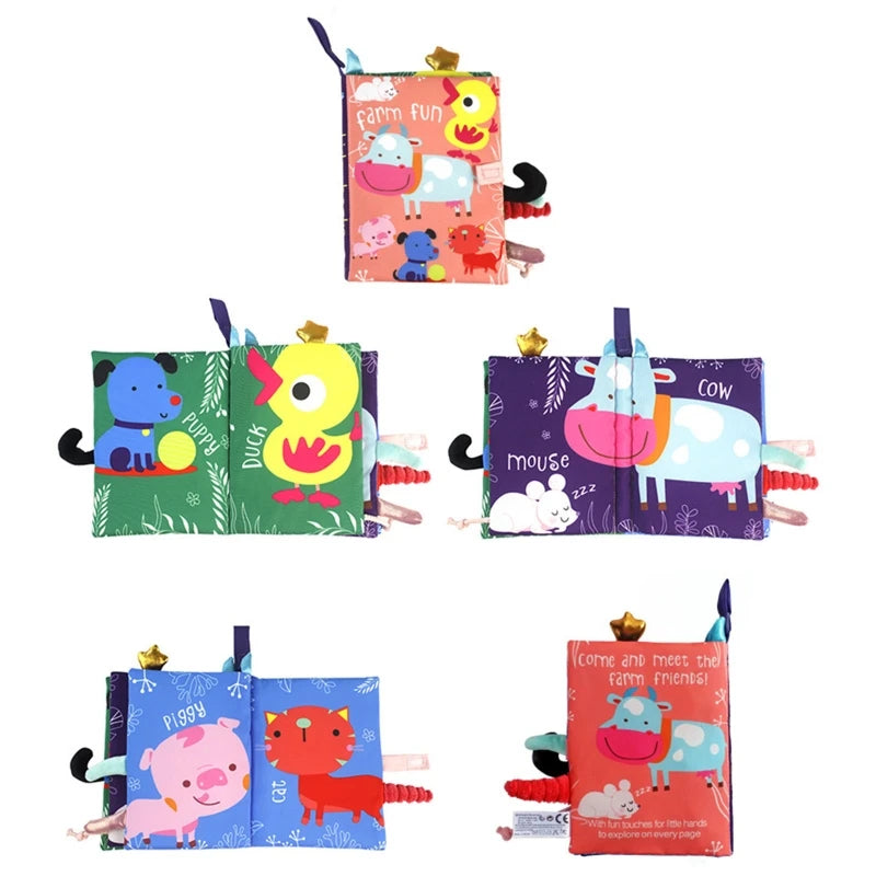 3D Toddlers Animal Foot Cloth Book Washable Montessori Baby Busy Board Early Learning Education Habits Knowledge Developing Toys