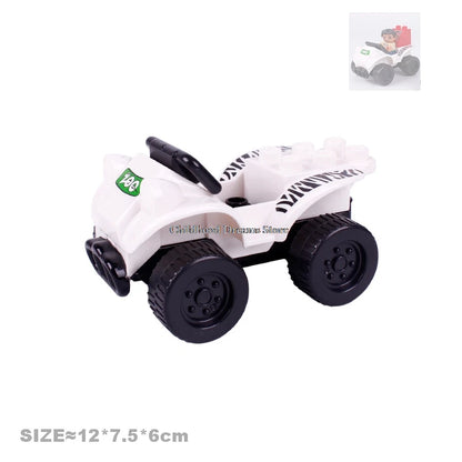 Traffic Big Building Blocks Vehicle Accessories Compatible Bricks Transportation Inserting Car Model Assembly Education Kid Toys