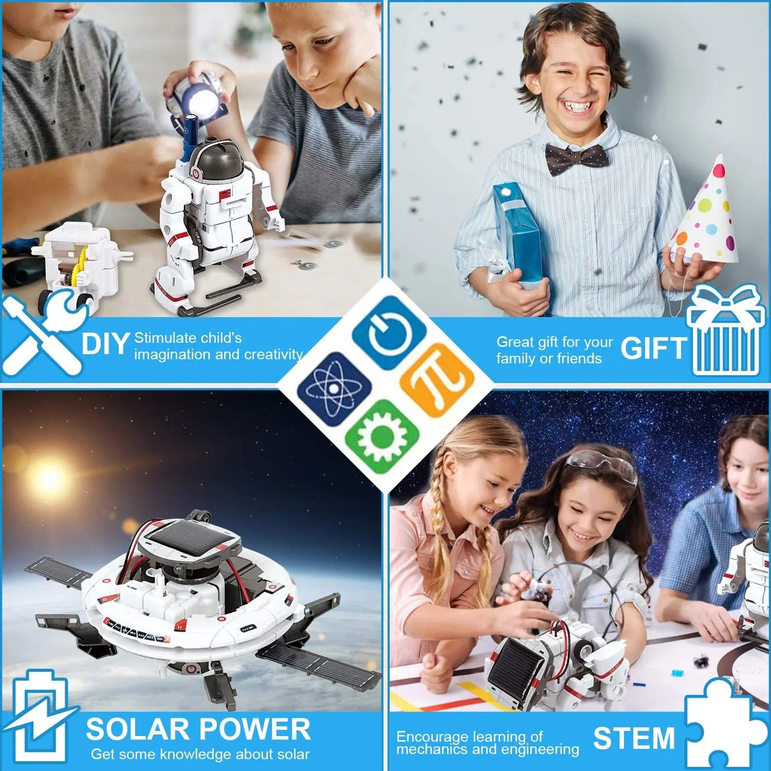 13 In 1 Solar Robot Kits Educational Toys STEM Technology Learning Block Spaceship Robotics Dinosaur Toy For Kids Children Gifts