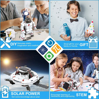 13 In 1 Solar Robot Kits Educational Toys STEM Technology Learning Block Spaceship Robotics Dinosaur Toy For Kids Children Gifts