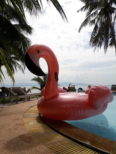 For Adult Pool 60 Inches Giant Inflatable Rose Gold Flamingo Swan Ride-on Summer Toys Swimming Pool Games Water Mattress Floats