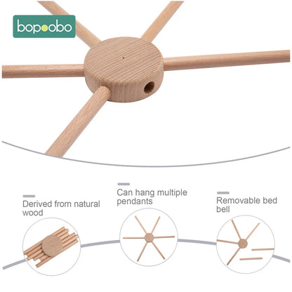 1Set Mobile Baby Hanger Baby Mobile Crib Hanger Frame Mobile DIY Crafts Frame Mobile Holder Wood Newborn Toy Children&