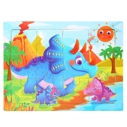 15*11cm 3D Puzzle Cartoon Animals Wood Puzzle Kids Cognitive Jigsaw Puzzle Baby Wooden Toys Educational Toys for Children